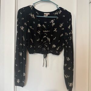 Floral Black Women's Top